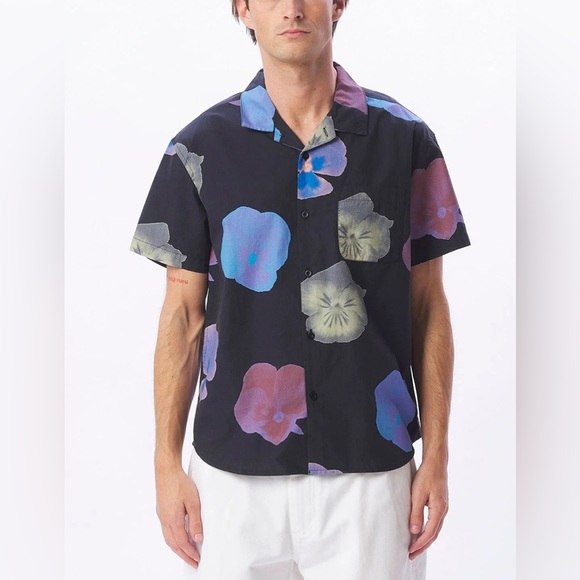 OBEY Biscuits Mens Woven Button Up Shirt Size M New without tags - Picture 2 of 4